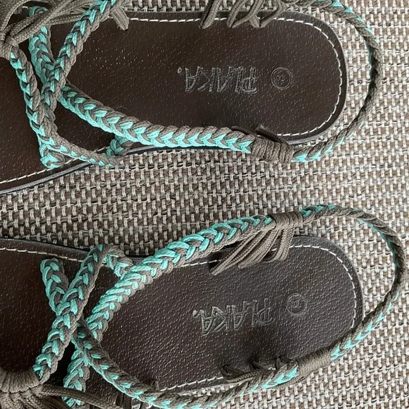 Plaka sandals,brown and teal.New size 8. - Picture 6 of 12